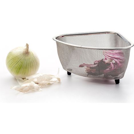 Panier égouttoir en maille Éponge lisse pour recueillir les restes alimentaires Compatible lave-vaisselle Petit panier d'angle Vapeur, égouttage et rinçage (1/3)