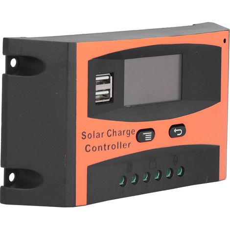 Contrôleur de charge solaire 12 V/24 V PWM automatique, étanche, avec protection contre la charge pour usage domestique, 30 A (1/5)
