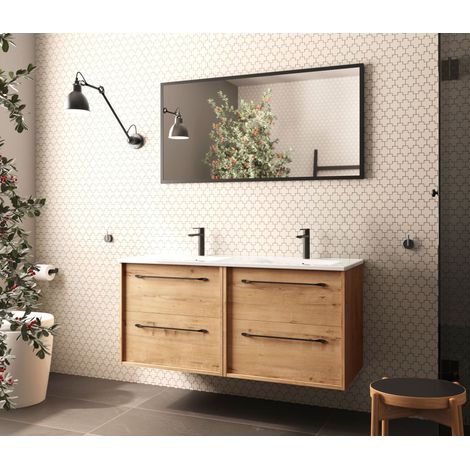 BATHME LENNOX Conjunto Mueble de Baño Completo con Lavabo Encimera 120 cm Roble Ostippo - ref: B20025