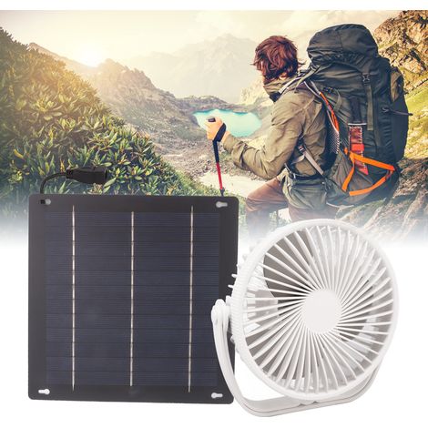 Panneau solaire monocristallin de 10 W avec support de ventilateur rond de 6 pouces pour la ventilation et l'échange de chaleur, assurant un refroidissement extérieur. (1/5)