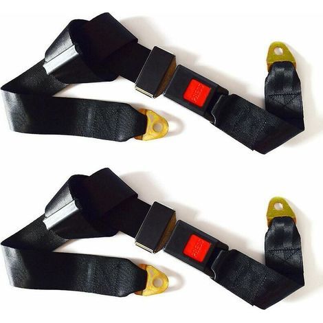 Ceinture De Sécurité 2 Points - Harnais Réglable Universel - Pour Sièges Véhicule Et Installations À 2 Points De Fixation - Lot De 2 (1/5)