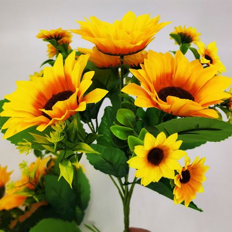 bouquets de tournesols artificiels pour la maison fleurs artificielles scène mariage décoration table salon chambre 28 x 35 cm (1/5)
