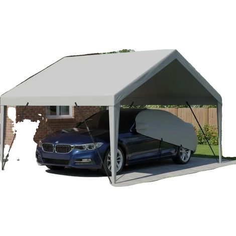 Toldo para cochera, impermeable, con protección UV, color verde militar. (1/2)