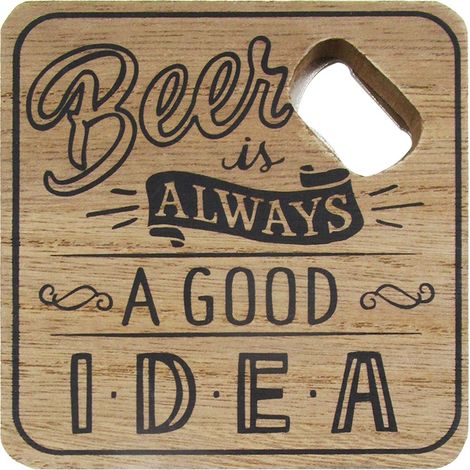 Signes Grimalt Abrebotellas Cocina  Abridor Botellas Beer Abrebotellas Marrón 10x10x1cm 29858 (1/2)