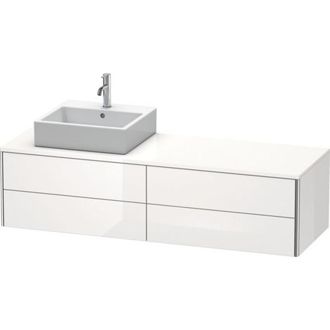 Lavabo consola Duravit XSquare, suspendido, 4 cajones, lavabo a (1/2)