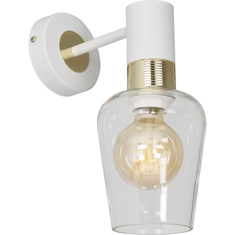 Applique murale ROMA verre fumé blanc/or E27 60W Milagro (1/5)