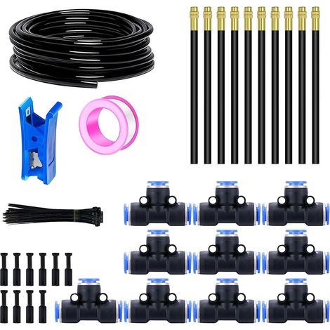 Garden Irrigation System, 20 m Black 8 mm Irrigation System Kit with Adjustable Nozzle, 360° Automatic Garden Irrigation System, Watering for Garden, Yard, Lawn, Greenhouse (1/5)