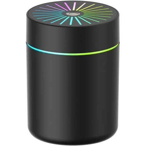 Portable Small Humidifier with Color LED Night Light, Personal Desktop USB Humidifier, Black (1/5)