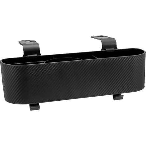 Organiseur de siège arrière pour voiture avec porte-gobelets et crochets, rangement suspendu multifonction pour appuie-tête, boîte de rangement noire pour backseat (1/5)