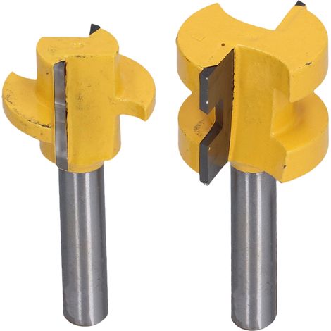 Lot de 2 fraises à bois queue droite 8mm pour rainure et languette T dent carrée scie à fraiser profilé bois (1/5)