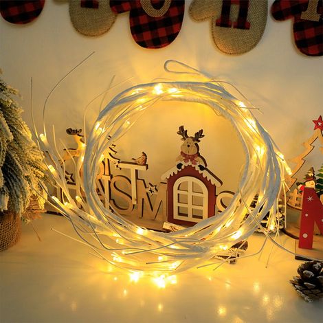 Guirlande Lumineuse Sapin De Bouleau - 180 cm - 48 LED Chaudes - Alimentation Piles AA - Décoration Intérieure Fêtes Noël Mariage (1/5)