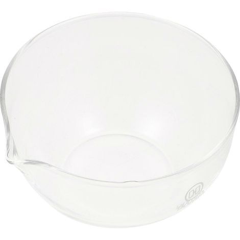 Bol mélangeur rond en verre pour évaporation, avec bec verseur-9X9CM-transparent