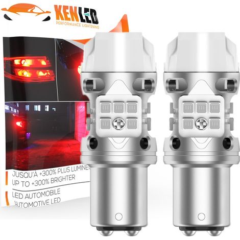 2x Ampoules P21/5W BAY15d LED Rouge - Veilleuse + Feux Stop Technologie Vector - Canbus 100% - XenLED (1/5)