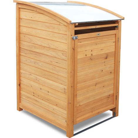 HABAU Mülltonnenbox ""Plus"" für 120 Liter Mülltonnen, aus Holz, mit Metalldach, 65 x 75 x 116 cm