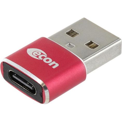 USB 2.0 Kompaktadapter A St./C Bu., rot Adapter U2ECART  U2ECART econ connect Inhalt: 1 St.