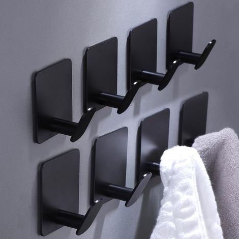 Ganci adesivi, portasciugamani, ganci da parete per bagno o cucina, in acciaio inox (1/5)