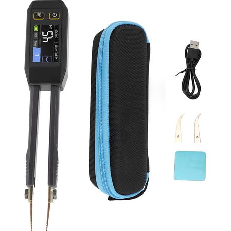 Probador digital SMD de 100 Hz, 1 kHz y 10 kHz, probador de resistencia de diodos, capacitancia y continuidad, multímetro portátil inteligente para condensadores y resistencias con estuche de transpor (1/5)