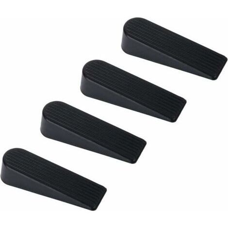 Door Stop, 4 Pack Rubber Door Stopper Upgrade Door Stop, 100% Silicone, Non-Toxic, No Odor, Black (1/4)