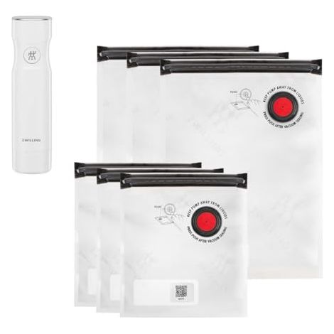 ZWILLING FRESH & SAVE - Set de pompe à vide avec couvercle de charge, S/M et 7 pièces, couleur white