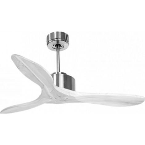 Modulo de KlassFan - Super destratificateur et ventilateur DC 106 cm Chrome pales bois blanc sans Lumière  15 à 20 m² (1/5)