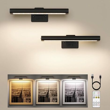 Set mit 2 LED-Wandleuchten, USB-C-aufladbar, Fernbedienung, 3 Farbtemperaturen, Speicherfunktion, für Paneele (1/5)
