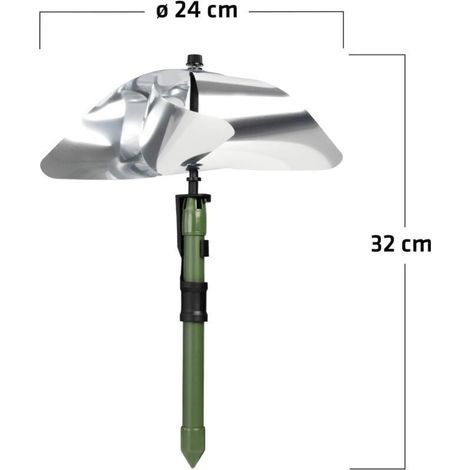 Windmühlen-Vogelabwehr-Vogelscheuche, Tauben-, Krähen- und Reiherabwehr, reflektierender Effekt, drehbar (1/3)