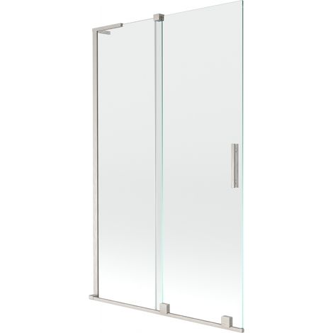 Paroi de baignoire coulissante 2 volets Mexen Velar L 110 x 150 cm, transparent, nickel brossé - 896-110-003-01-97 (1/2)