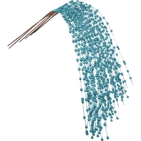 Künstlicher Glitzerbeerenzweig, Dekoration für Zuhause, Wohnzimmer, Hochzeit oder Party (hellblau). (1/2)