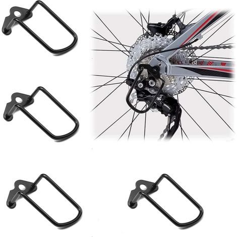Lot de 4 protections de dérailleur de vélo en métal noir (1/5)