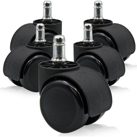 Ofituria - Set di 5 Ruote in Gomma per Sedie da Ufficio, Scrivania e Gaming, Girevoli 11x22 mm Resistenti e Senza Graffi (50 Pezzi) (1/5)