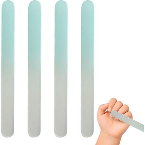 4 - Lime À Ongles - Cristal - Pour Bébé Et Enfant - Finition Douce Et Précise - Usage Facile Pour Parents - Bleu - 9x1cm