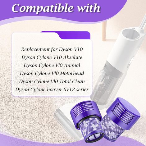 2 confezioni di filtri compatibili con accessori per Dyson V10, filtro accessorio per aspirapolvere, parte di ricambio per aspirapolvere Cyclone per aspirapolvere compatibile con la serie V10 Cyclone, (1/4)