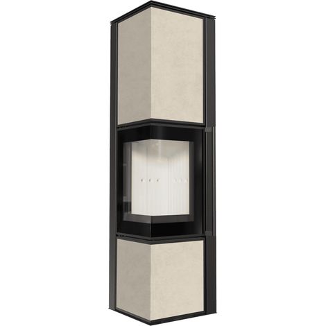 Kaminofen aus Stahl KRATKI TORA/L 8 kW Ø 150 Quarzsinter FOKOS SALE mit Türfeder (1/5)