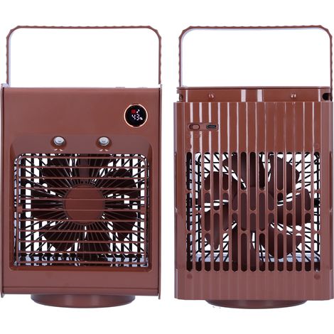 2-in-1-Tischventilator mit oszillierendem Nebel und Licht, USB-aufladbar, Luftkühler für Zuhause und Café (1/5)