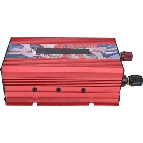 300-W-Smart-Stromwandler mit Display, Aluminiumlegierung, DC 12 V auf AC 220 V, Rouge (1/5)