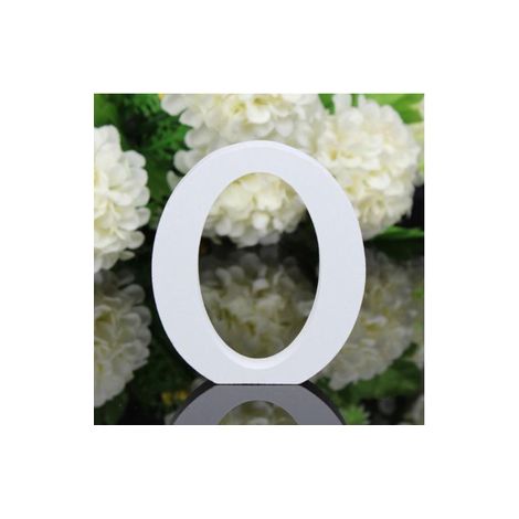 LETTERA "O" IN LEGNO BIANCO 12CM ALFABETO MATRIMONI COMPLEANNI DECORAZIONI FESTA