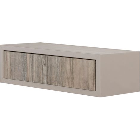 Mensola da Parete 1 Cassetto 45x13,4x20 cm in Fibra di Legno Lego Marrone e Rovere Moka (1/5)