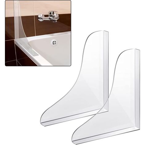 Lot de 2 grands protecteurs anti-éclaboussures en acrylique transparent pour salle de bain (1/5)