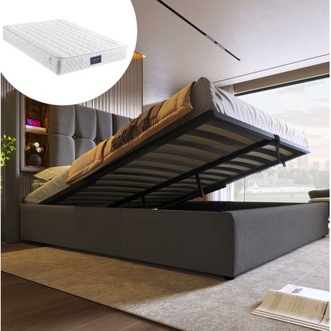letto contenitore 160x200 ricarica wireless grigio OKMYHOME (1/5)