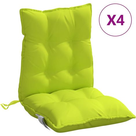 Coussins de chaise à dossier bas lot de 4 vert vif (1/5)