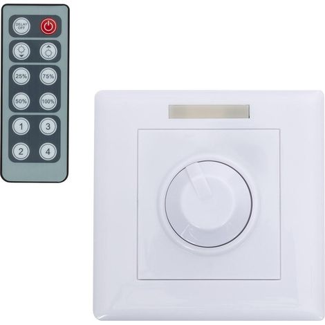 Controller Wanddimmer für  Einfarbige LED-Streifen 12/24V DC mit IR Fernbedienung Einfarbig