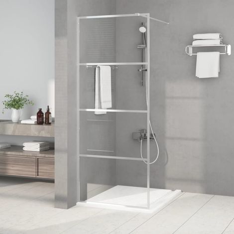 Paroi de douche,Paroi pour baignoire Argenté 80x195 cm Verre ESG transparent -Q9256 (1/5)