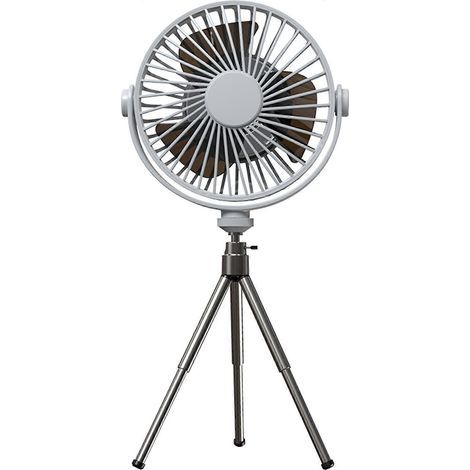 Ventilateur de table portable avec télécommande, lampe LED et trépied pour les vacances (1/4)