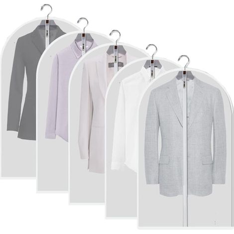 Bardusch-Housses à vêtements transparentes pour suspendre les vêtements, housses de protection zippées pour manteaux, vestes et chemises (1/5)