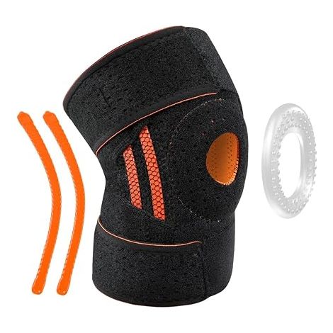 Sports Knee Support Adjustable Knee Brace with Lateral Stabilizers and Gel Pads for Kneeling, Sports Knee Support for Knee Pain Unisex (1/5)