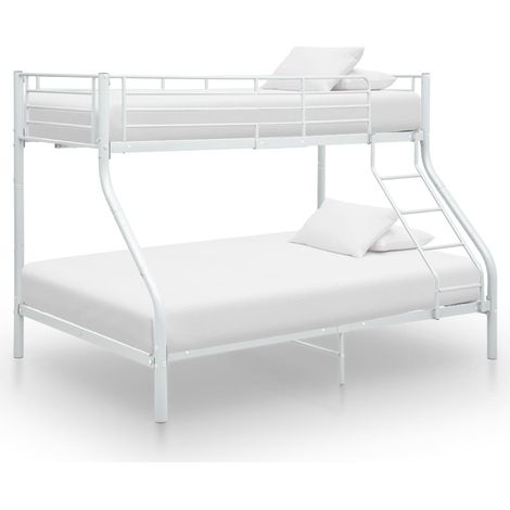 Cadre De Lit Moderne: Double - Lit Double adulte - superposé Blanc Métal 140x200 cm/90x200 cm Chic-742627 (1/5)