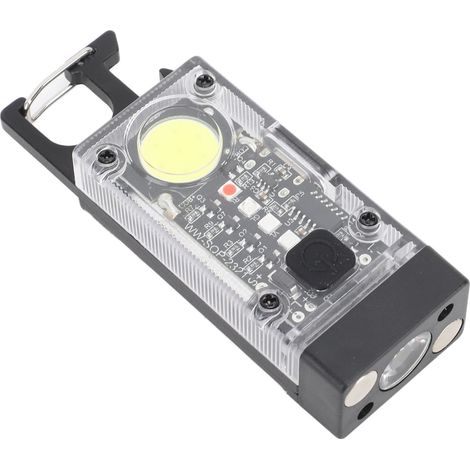Mini lampe torche LED COB rechargeable par USB, petite lampe de poche portable avec porte-clés et base magnétique pour la course à pied en extérieur. (1/5)