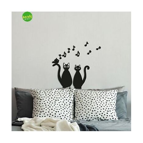 Sticker cats silhouettes Crearreda adesivo murale frasi famose natura geometrie fantasie 31X31 CM
