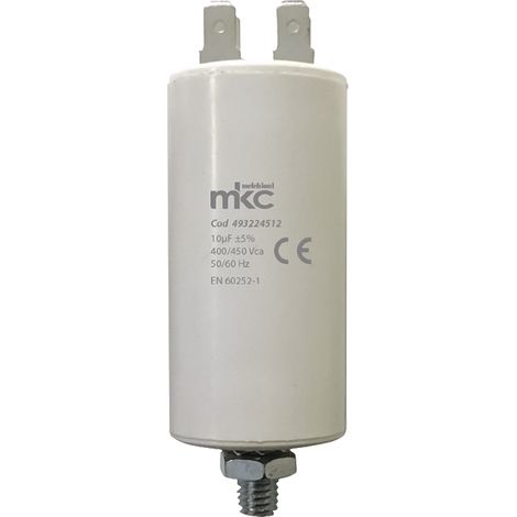 CONDENSATORE DI SPUNTO CON VITE terminale faston 10 UF - 400 / 450 V terminale faston 10 UF - 400 / 450 V