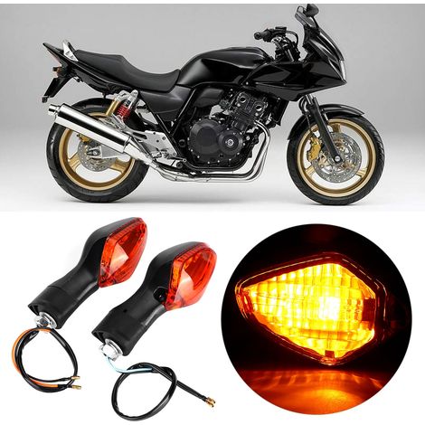 Honda CRF250L Motorradblinker, schwarz-gelbe Blinker, Paar modifizierte Motorradblinker, kompatibel mit CRF250L (1/5)